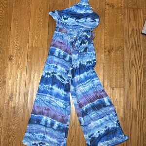 G by Giuliana Black Label One-Shoulder Mesh Jumpsuit